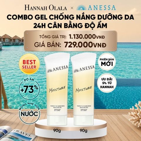  [PHIÊN BẢN MỚI] COMBO GEL CHỐNG NẮNG DƯỠNG DA 24H CÂN BẰNG ĐỘ ẨM ANESSA MOISTURE UV GEL SPF50+ PA++++ 90GX2 - DEAL 5_ D339 