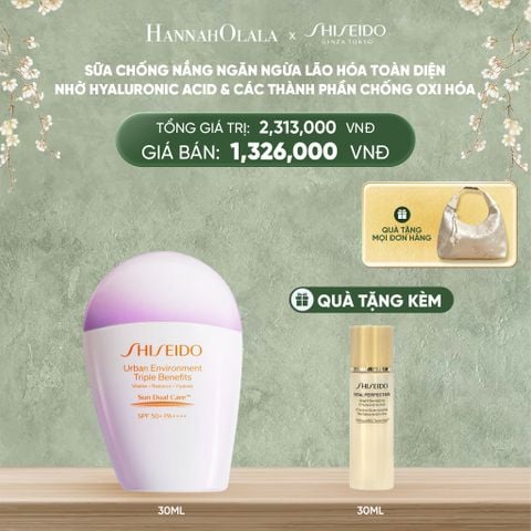  DEAL 5: SỮA CHỐNG NẮNG DƯỠNG DA SHISEIDO GSC URBAN ENVIRONMENT TRIPLE BEAUTY SUNCARE EMULSION SPF50+ PA++++ 30ML 