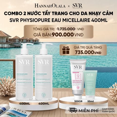  COMBO 2 NƯỚC TẨY TRANG CHO DA NHẠY CẢM SVR PHYSIOPURE EAU MICELLAIRE 400ML - DEAL 05 