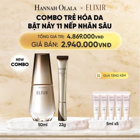  COMBO SERUM KÍCH HOẠT TRẺ HÓA LÀN DA EIS THE SERUM AA 50ML & KEM DƯỠNG DA CẢI THIỆN 11 LOẠI NẾP NHĂN SÂU ELIXIR RETINOL POWER WRINKLE SMOOTHING CREAM 22G ( PHIÊN BẢN CẢI TIẾN MỚI) - DEAL 5 