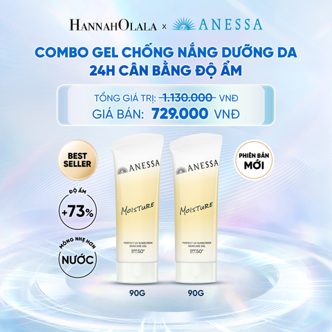  [PHIÊN BẢN MỚI] COMBO GEL CHỐNG NẮNG DƯỠNG DA 24H CÂN BẰNG ĐỘ ẨM ANESSA MOISTURE UV GEL SPF50+ PA++++ 90GX2 - DEAL 5 - C33 