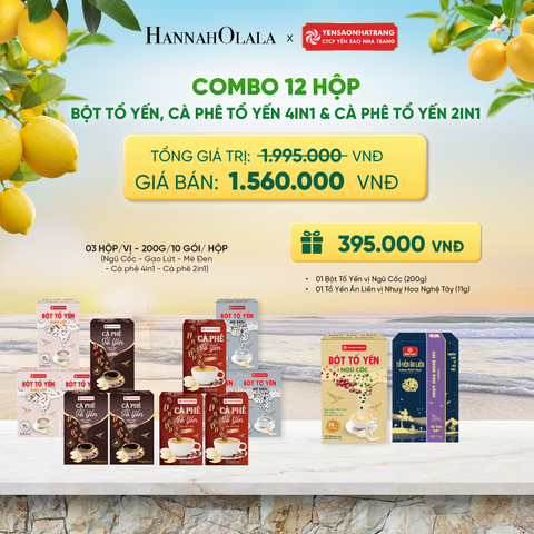 COMBO 06 HỘP BỘT TỔ YẾN & 03 HỘP CÀ PHÊ TỔ YẾN 4IN1 & 03 HỘP CÀ PHÊ TỔ YẾN 2IN1 - DEAL 5 