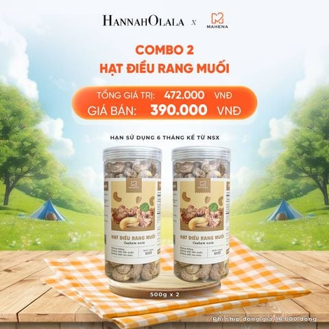  DEAL 5: COMBO 2 HẠT ĐIỀU RANG MUỐI 500G 