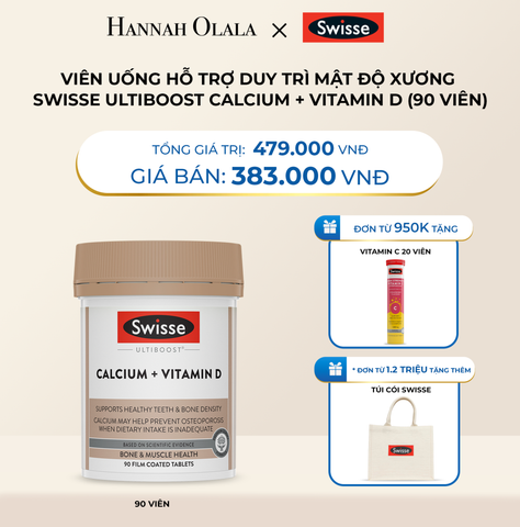  DEAL 5: VIÊN UỐNG HỖ TRỢ DUY TRÌ MẬT ĐỘ XƯƠNG SWISSE ULTIBOOST CALCIUM + VITAMIN D (90 VIÊN) 