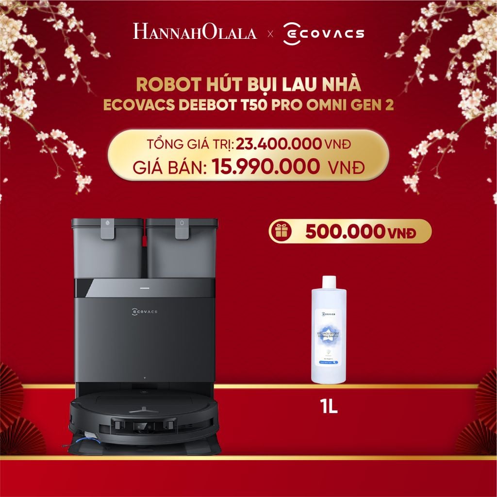  DEAL 5: ROBOT HÚT BỤI LAU NHÀ ECOVACS DEEBOT T50 PRO OMNI GEN 2 
