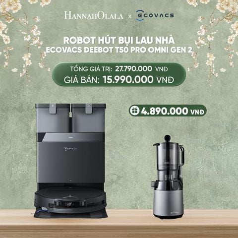  D130_DEAL 5: ROBOT HÚT BỤI LAU NHÀ ECOVACS DEEBOT T50 PRO OMNI GEN 2 