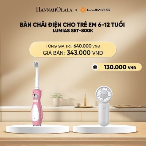  DEAL 5: BÀN CHẢI ĐIỆN CHO TRẺ EM 6-12 TUỔI LUMIAS SET-800K 