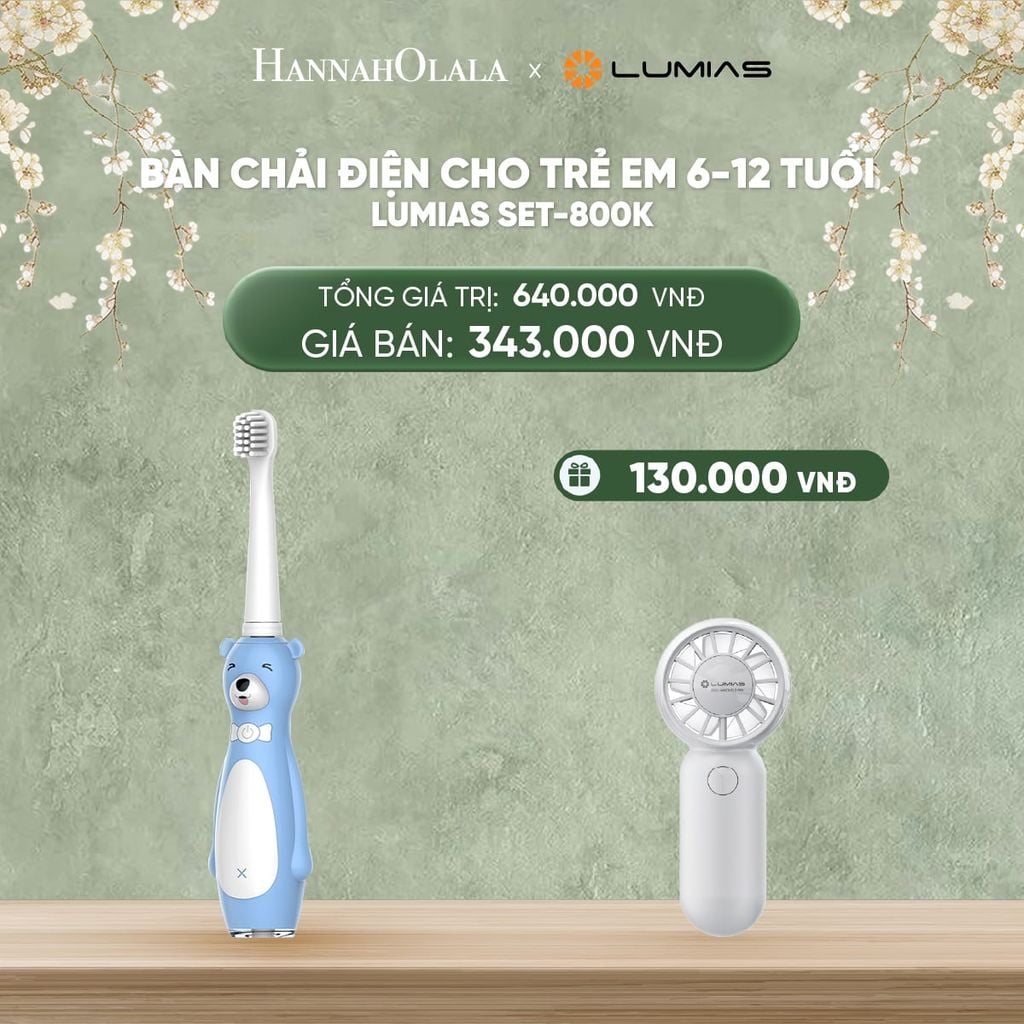  DEAL 5: BÀN CHẢI ĐIỆN CHO TRẺ EM 6-12 TUỔI LUMIAS SET-800K 
