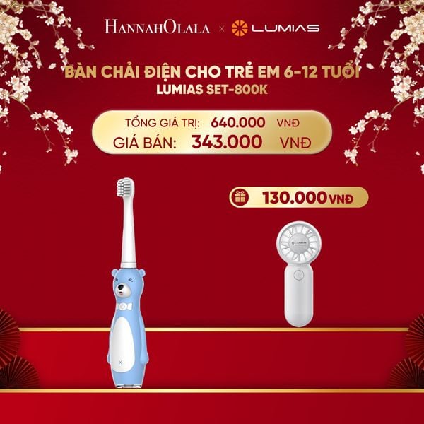  A169_DEAL 5: BÀN CHẢI ĐIỆN CHO TRẺ EM 6-12 TUỔI LUMIAS SET-800K 