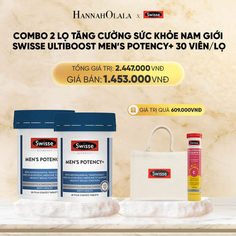  DEAL 5: COMBO 2 LỌ TĂNG CƯỜNG SỨC KHỎE NAM GIỚI SWISSE ULTIBOOST MEN’S POTENCY+ 30 VIÊN/LỌ 