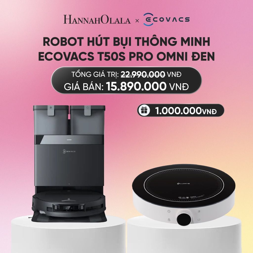  DEAL 5 (NEW): ROBOT HÚT BỤI THÔNG MINH ECOVACS T50S PRO OMNI ĐEN_A1700 