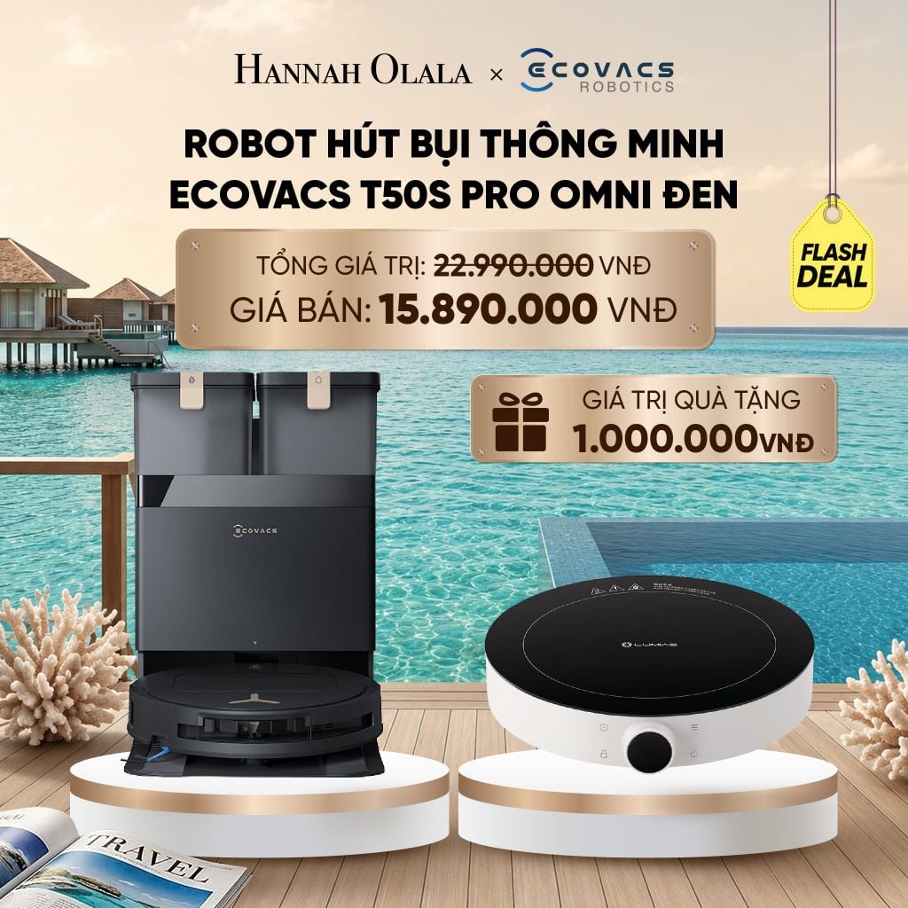  ROBOT HÚT BỤI THÔNG MINH ECOVACS T50S PRO OMNI ĐEN - DEAL 5_ D1767 