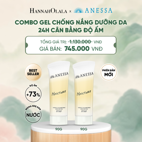  [PHIÊN BẢN MỚI] COMBO GEL CHỐNG NẮNG DƯỠNG DA 24H CÂN BẰNG ĐỘ ẨM ANESSA MOISTURE UV GEL SPF50+ PA++++ 90GX2 - DEAL 5 - A1197 