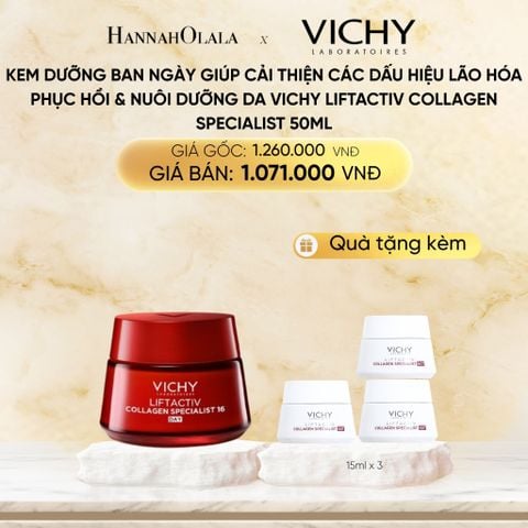  DEAL 5 KEM DƯỠNG BAN NGÀY GIÚP CẢI THIỆN CÁC DẤU HIỆU LÃO HÓA , PHỤC HỒI & NUÔI DƯỠNG DA VICHY LIFTACTIV COLLAGEN SPECIALIST 50ML 