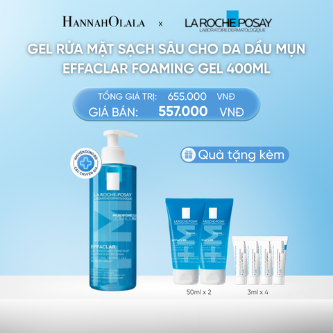  DEAL 5: GEL RỬA MẶT SẠCH SÂU CHO DA DẦU MỤN EFFACLAR FOAMING GEL 400ML 