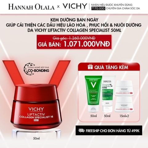  C30_DEAL 5: KEM DƯỠNG BAN NGÀY GIÚP CẢI THIỆN CÁC DẤU HIỆU LÃO HÓA , PHỤC HỒI & NUÔI DƯỠNG DA VICHY LIFTACTIV COLLAGEN SPECIALIST 50ML 