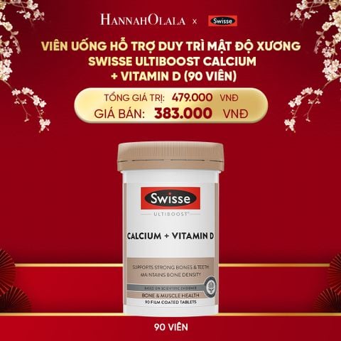  DEAL 5: VIÊN UỐNG HỖ TRỢ DUY TRÌ MẬT ĐỘ XƯƠNG SWISSE ULTIBOOST CALCIUM + VITAMIN D (90 VIÊN) 