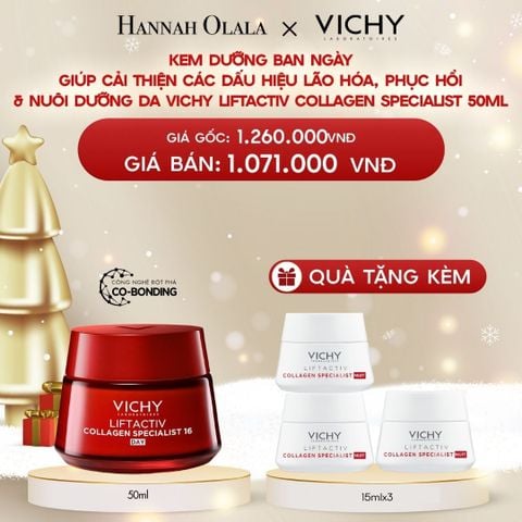  A978_DEAL 5 KEM DƯỠNG BAN NGÀY GIÚP CẢI THIỆN CÁC DẤU HIỆU LÃO HÓA , PHỤC HỒI & NUÔI DƯỠNG DA VICHY LIFTACTIV COLLAGEN SPECIALIST 50ML 