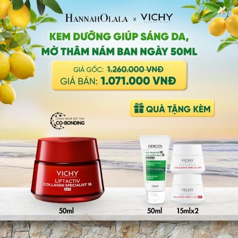  KEM DƯỠNG BAN NGÀY GIÚP CẢI THIỆN CÁC DẤU HIỆU LÃO HÓA , PHỤC HỒI & NUÔI DƯỠNG DA VICHY LIFTACTIV COLLAGEN SPECIALIST 50ML DEAL 5 