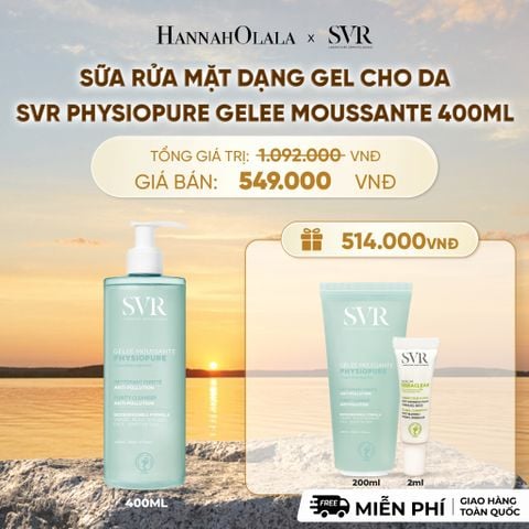  SỮA RỬA MẶT DẠNG GEL CHO DA NHẠY CẢM SVR PHYSIOPURE GELEE MOUSSANTE 400ML - DEAL 5 - B505 