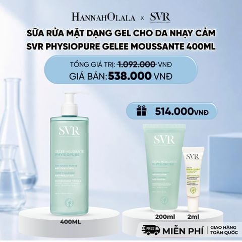  SỮA RỬA MẶT DẠNG GEL CHO DA NHẠY CẢM SVR PHYSIOPURE GELEE MOUSSANTE 400ML - DEAL 5 