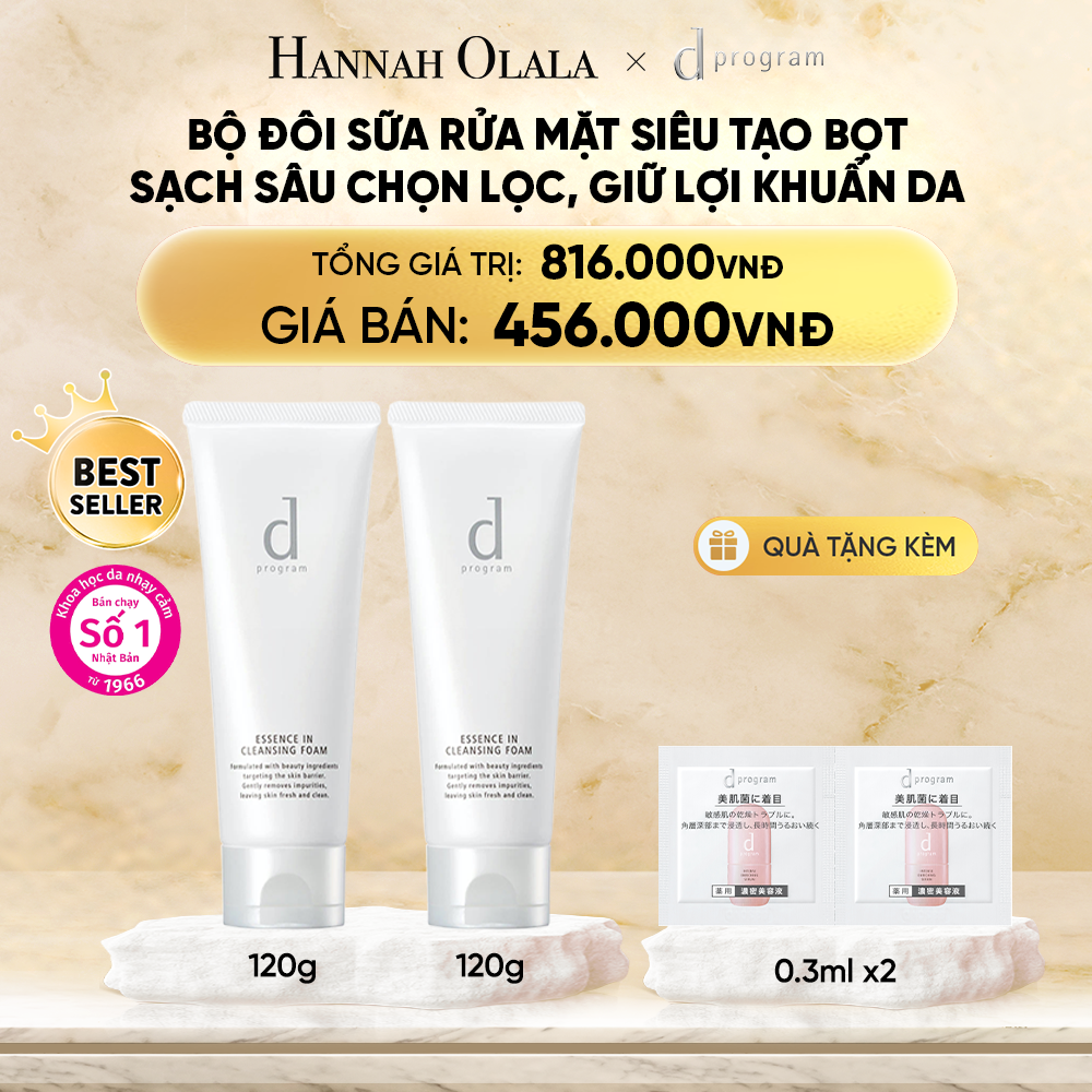  DEAL 5: BỘ SỮA RỬA MẶT TẠO BỌT DƯỠNG DA DPROGRAM ESSENCE IN CLEANSING FOAM 120G X2 