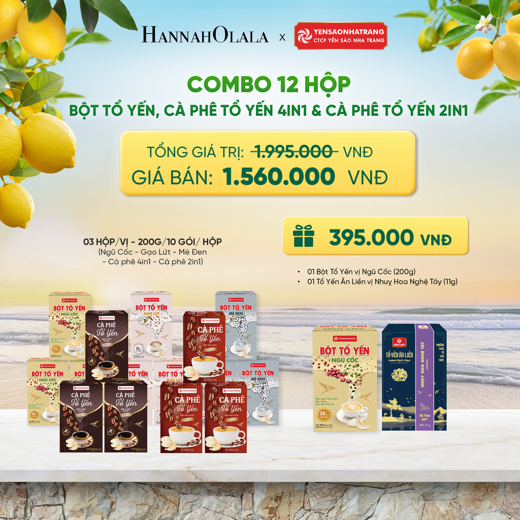  COMBO 06 HỘP BỘT TỔ YẾN & 03 HỘP CÀ PHÊ TỔ YẾN 4IN1 & 03 HỘP CÀ PHÊ TỔ YẾN 2IN1 - DEAL 5 