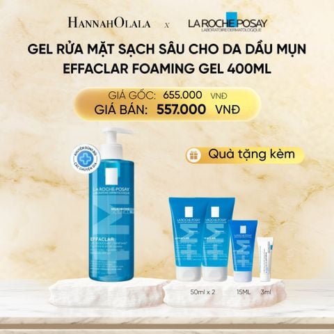  DEAL 5: GEL RỬA MẶT SẠCH SÂU CHO DA DẦU MỤN EFFACLAR FOAMING GEL 400ML 