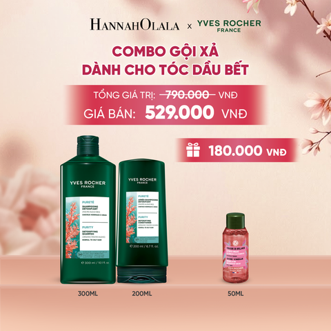  COMBO GỘI XẢ DÀNH CHO TÓC DẦU BẾT TẶNG MINI GIẤM XẢ TÓC BÓNG MƯỢT 