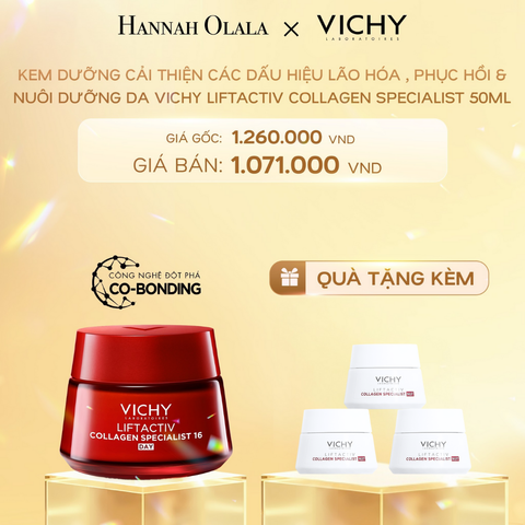  DEAL 5: KEM DƯỠNG BAN NGÀY GIÚP CẢI THIỆN CÁC DẤU HIỆU LÃO HÓA , PHỤC HỒI & NUÔI DƯỠNG DA VICHY LIFTACTIV COLLAGEN SPECIALIST 50ML 