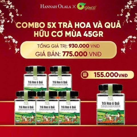 DEAL 4: COMBO 5 X TRÀ HOA VÀ QUẢ HỮU CƠ MÙA 45GR 