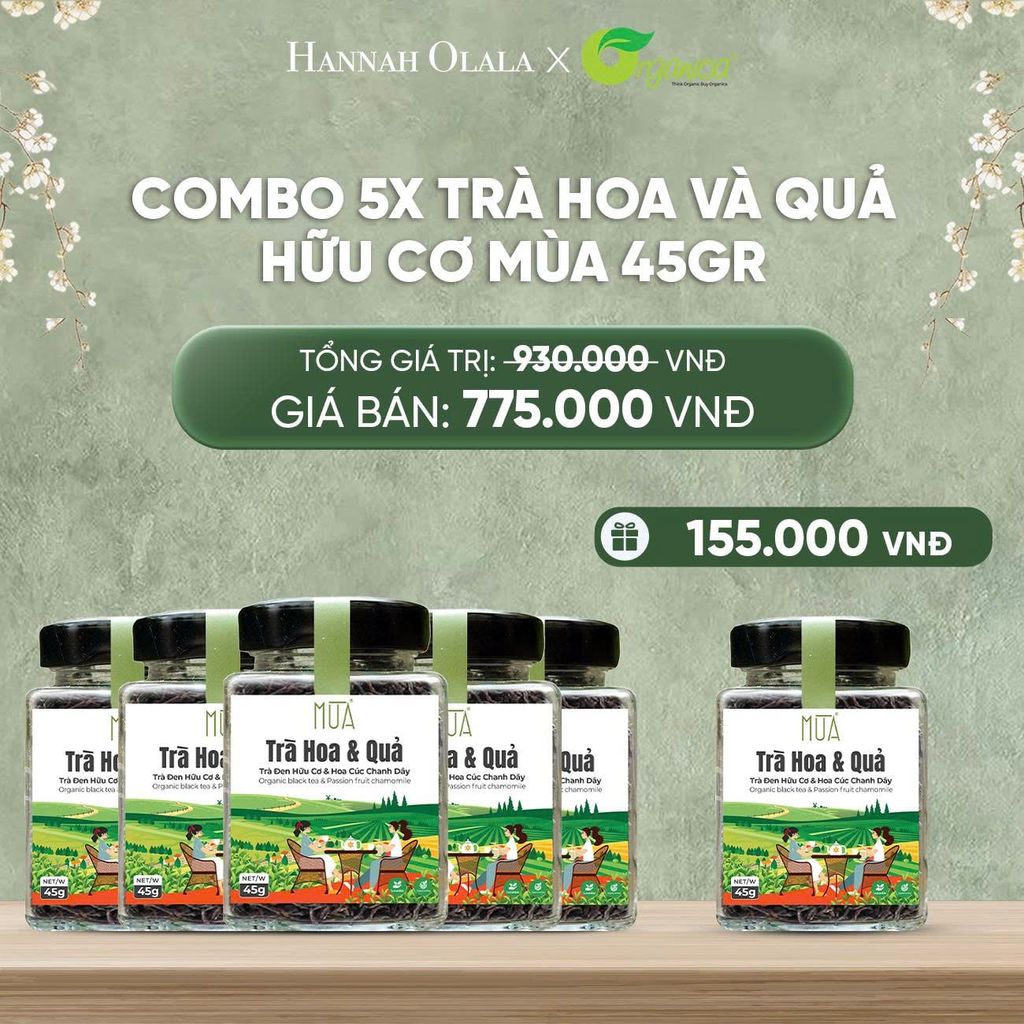  DEAL 5: COMBO 5 X TRÀ HOA VÀ QUẢ HỮU CƠ MÙA 45GR 