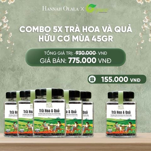  DEAL 5: COMBO 5 X TRÀ HOA VÀ QUẢ HỮU CƠ MÙA 45GR 