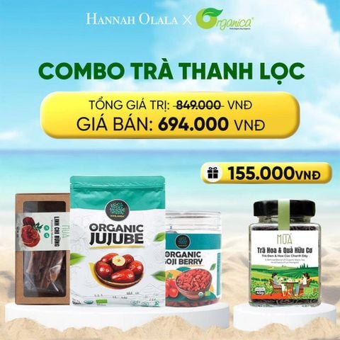  DEAL 5: COMBO TRÀ THANH LỌC 1 X TÁO ĐỎ HỮU CƠ SONLANGA 500GR 1 X KỶ TỬ HỮU CƠ SONLANGA 200GR 1X LINH CHI MÙA 80GR 