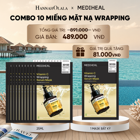  MEDIHEAL MẶT NẠ WRAPPING SERUM MASK 25ML (COMBO 10 MIẾNG) BẤT KỲ_ D973 