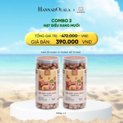  DEAL 5: COMBO 2 HẠT ĐIỀU RANG MUỐI 500G 