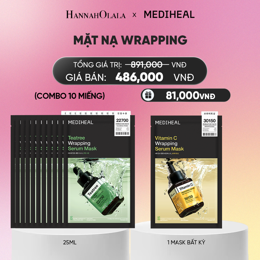  MEDIHEAL MẶT NẠ WRAPPING SERUM MASK 25ML (COMBO 10 MIẾNG) BẤT KỲ_A1131 