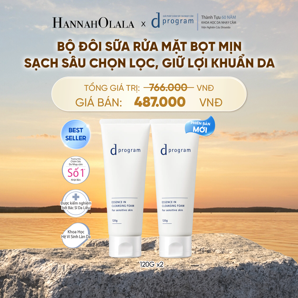  BỘ ĐÔI SỮA RỬA MẶT TẠO BỌT DƯỠNG DA DPROGRAM ESSENCE IN CLEANSING FOAM 120G X2 - DEAL 5 - B542 
