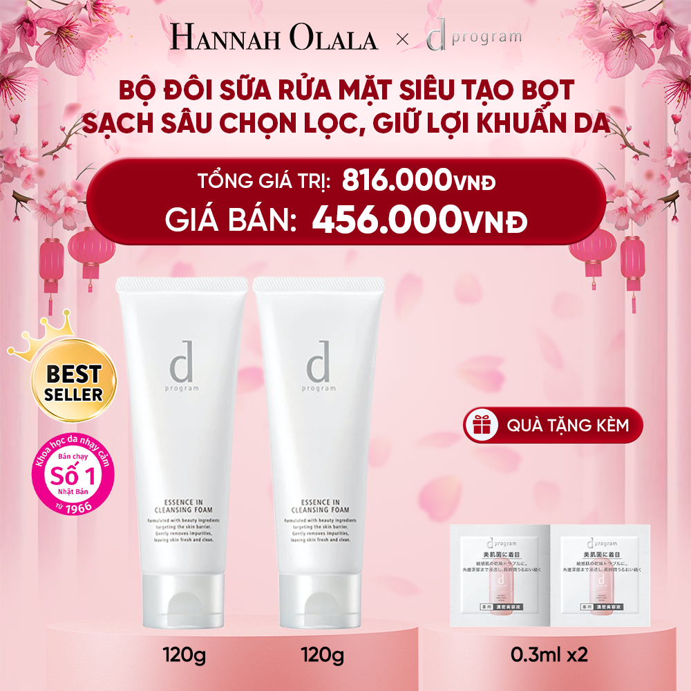  DEAL 5: BỘ SỮA RỬA MẶT TẠO BỌT DƯỠNG DA DPROGRAM ESSENCE IN CLEANSING FOAM 120G X2 