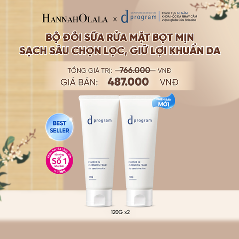  BỘ ĐÔI SỮA RỬA MẶT TẠO BỌT DƯỠNG DA DPROGRAM ESSENCE IN CLEANSING FOAM 120G X2 - DEAL 05 - A1263 