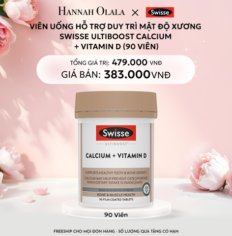  E827: DEAL 5: VIÊN UỐNG HỖ TRỢ DUY TRÌ MẬT ĐỘ XƯƠNG SWISSE ULTIBOOST CALCIUM + VITAMIN D (90 VIÊN) 