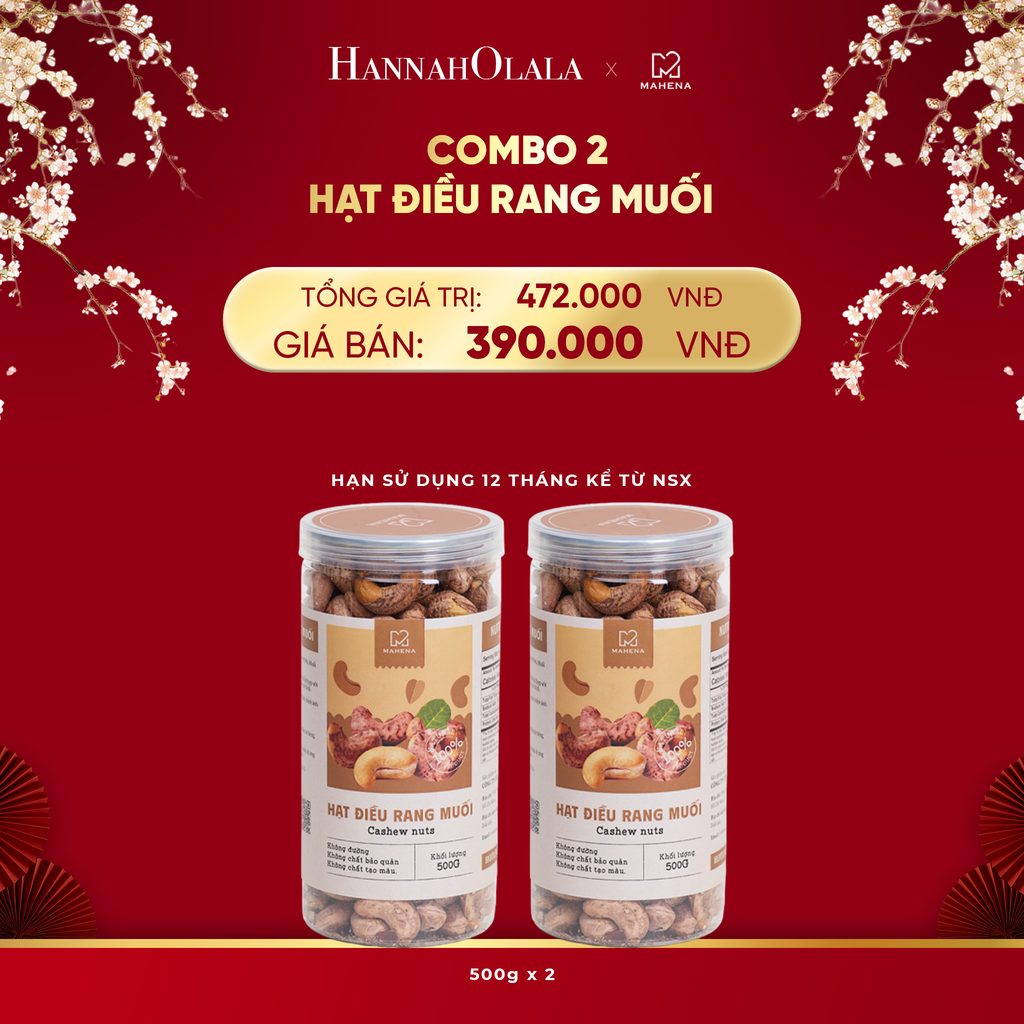  DEAL 5: COMBO 2 HẠT ĐIỀU RANG MUỐI 500G 