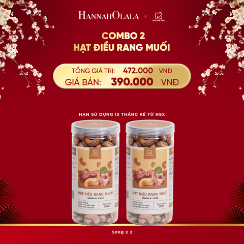  DEAL 5: COMBO 2 HẠT ĐIỀU RANG MUỐI 500G 