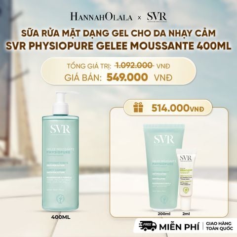  SỮA RỬA MẶT DẠNG GEL CHO DA NHẠY CẢM SVR PHYSIOPURE GELEE MOUSSANTE 400ML - DEAL 5 