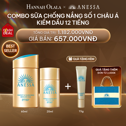  DEAL 5: [FLASHSALE] COMBO SỮA CHỐNG NẮNG DƯỠNG DA KIỀM DẦU BẢO VỆ HOÀN HẢO ANESSA GOLD MILK SPF50+ PA++++ 60ML + 20ML 