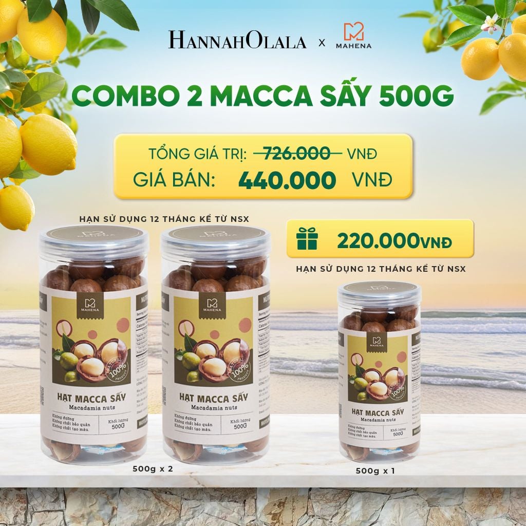  COMBO 2 MACCA SẤY 500G TẶNG 1 MACCA SẤY 500G DEAL 5: 