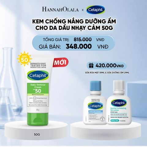  KEM CHỐNG NẮNG DƯỠNG ẨM 2IN1 CHO DA DẦU NHẠY CẢM CETAPHIL DAILY DEFENSE CREAM SPF50 50G DEAL 5: 