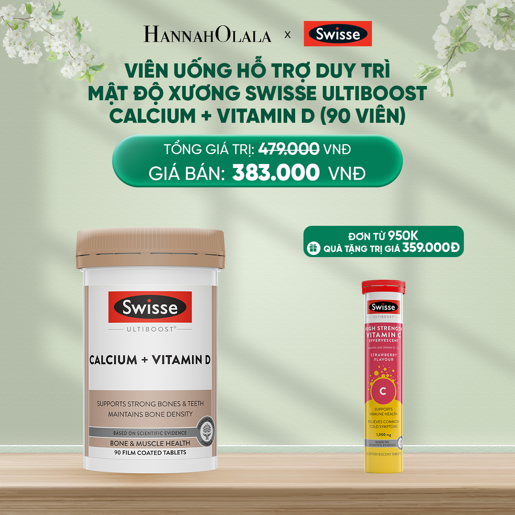  DEAL 5: VIÊN UỐNG HỖ TRỢ DUY TRÌ MẬT ĐỘ XƯƠNG SWISSE ULTIBOOST CALCIUM + VITAMIN D (90 VIÊN) 