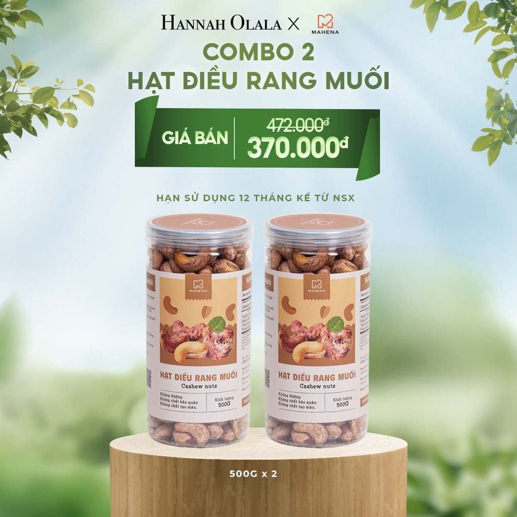  E34_DEAL 5: COMBO 2 HẠT ĐIỀU RANG MUỐI 500G 