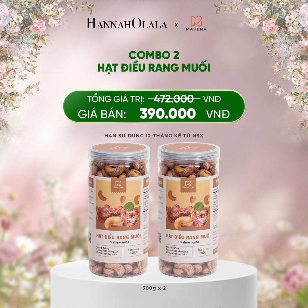 DEAL 5: COMBO 2 HẠT ĐIỀU RANG MUỐI 500G 